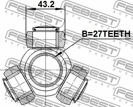 Febest 0116-MCV30 - Муфта з шипами, приводний вал autozip.com.ua