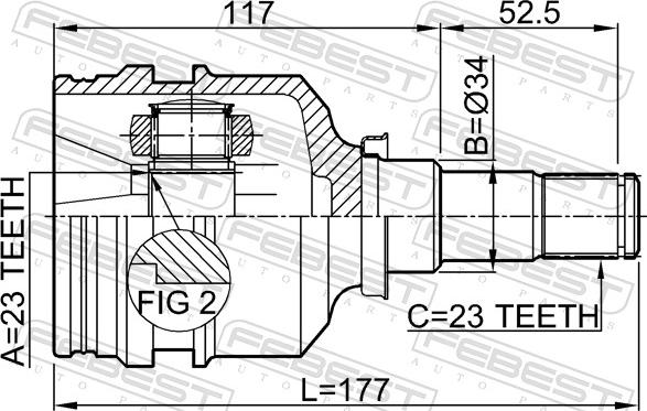 Febest 0111-001 - Шарнір, ШРУС, приводний вал autozip.com.ua
