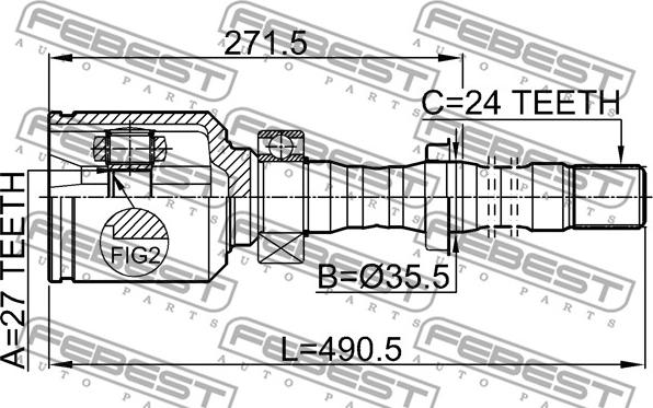 Febest 0111-ACA31RH - Шарнірний комплект, ШРУС, приводний вал autozip.com.ua