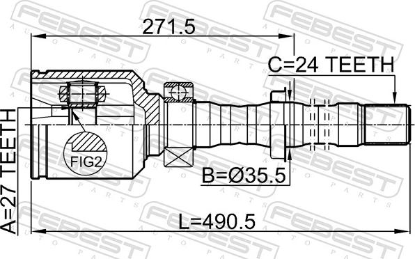 Febest 0111-ACA31RH - Шарнір, ШРУС, приводний вал autozip.com.ua