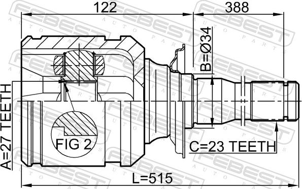 Febest 0111-ACA20RH - Шарнірний комплект, ШРУС, приводний вал autozip.com.ua