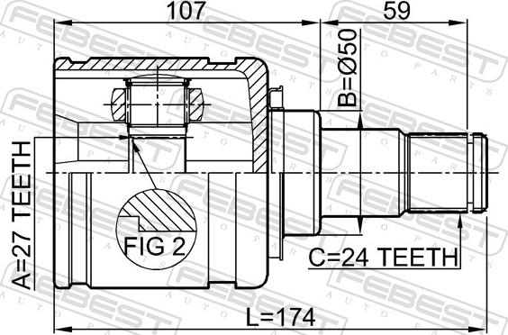 Febest 0111-GSV40LH - Шарнір, ШРУС, приводний вал autozip.com.ua