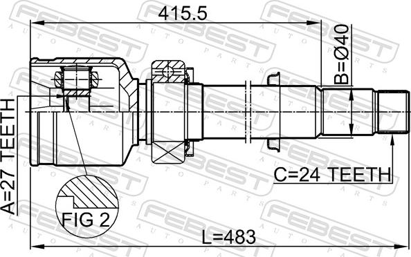 Febest 0111-GSV40RH - Шарнірний комплект, ШРУС, приводний вал autozip.com.ua