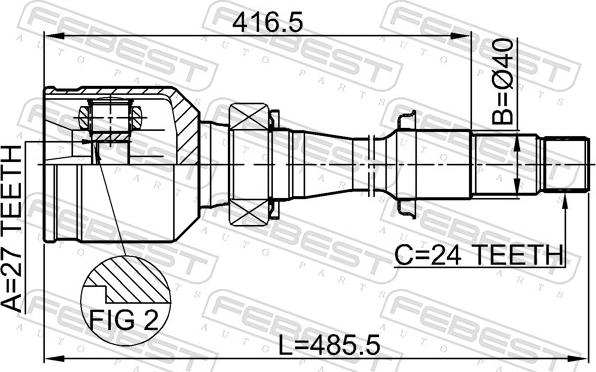 Febest 0111-MCV30RH - Шарнір, ШРУС, приводний вал autozip.com.ua