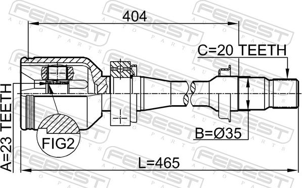 Febest 0111-ST220RH - Шарнірний комплект, ШРУС, приводний вал autozip.com.ua
