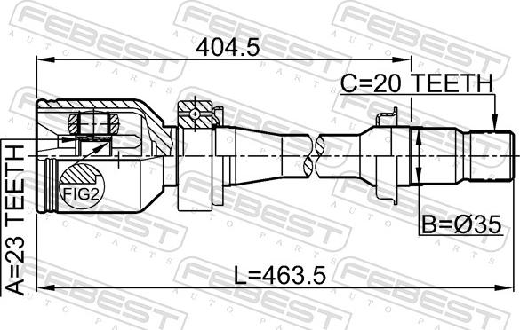 Febest 0111-SXM10RH - Шарнір, ШРУС, приводний вал autozip.com.ua