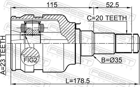 Febest 0111-ZRT270 - Шарнір, ШРУС, приводний вал autozip.com.ua