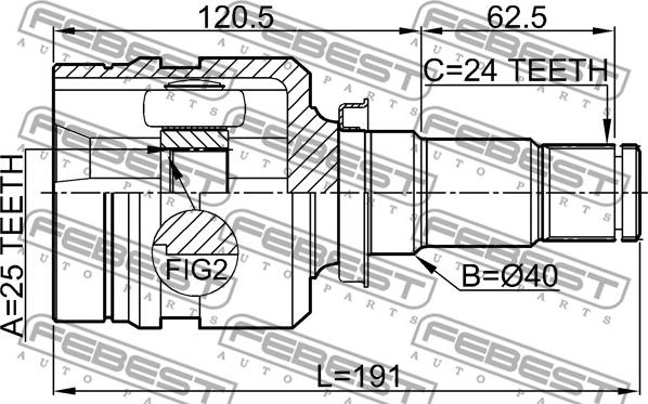 Febest 0111-ZVW30RH - Шарнірний комплект, ШРУС, приводний вал autozip.com.ua