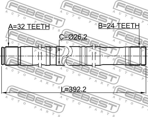 Febest 0112-CDT220RH - Приводний вал autozip.com.ua