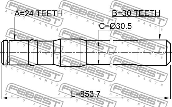 Febest 0112-HZJ79LH - Приводний вал autozip.com.ua