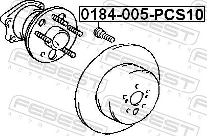 Febest 0184-005-PCS10 - Болт кріплення колеса autozip.com.ua