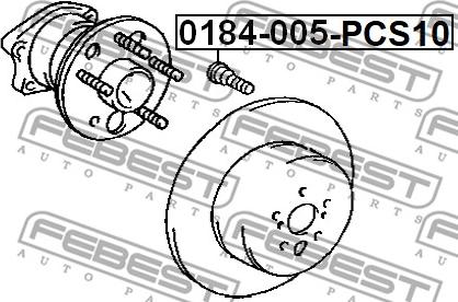 Febest 0184-005-PCS10 - Болт кріплення колеса autozip.com.ua