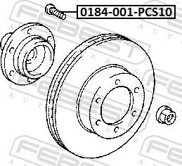 Febest 0184-001-PCS10 - Болт кріплення колеса autozip.com.ua