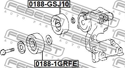 Febest 0188-1GRFE - Паразитний / провідний ролик, поліклиновий ремінь autozip.com.ua