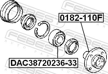 Febest DAC38720236-33 - Підшипник ступиці колеса autozip.com.ua