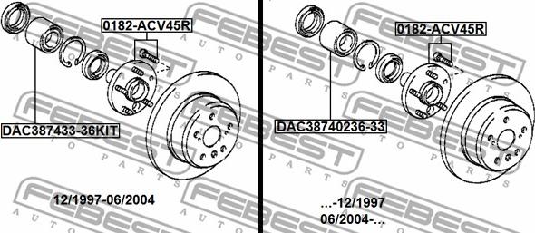 Febest 0182-ACV45R - Маточина колеса autozip.com.ua