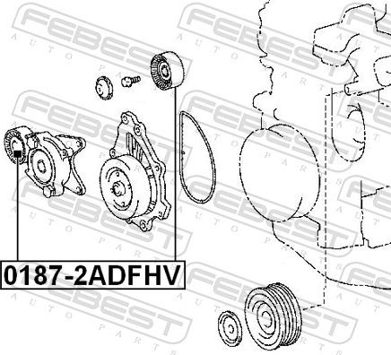 Febest 0187-2ADFHV - Паразитний / провідний ролик, поліклиновий ремінь autozip.com.ua