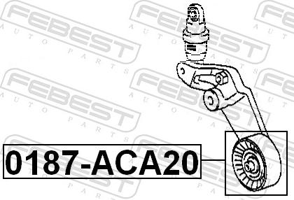 Febest 0187-ACA20 - Паразитний / провідний ролик, поліклиновий ремінь autozip.com.ua