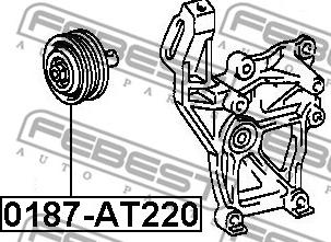 Febest 0187-AT220 - Паразитний / провідний ролик, поліклиновий ремінь autozip.com.ua