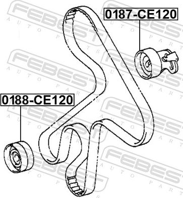 Febest 0187-CE120 - Натяжний ролик, ремінь ГРМ autozip.com.ua