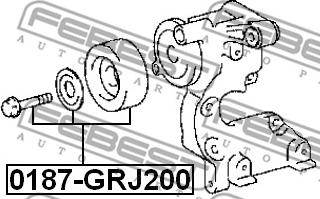 Febest 0187-GRJ200 - Паразитний / провідний ролик, поліклиновий ремінь autozip.com.ua