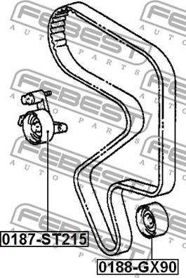 Febest 0187-ST215 - Натяжна ролик, ремінь ГРМ autozip.com.ua