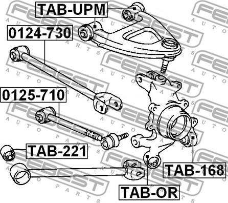 Febest TAB-168 - Сайлентблок, важеля підвіски колеса autozip.com.ua