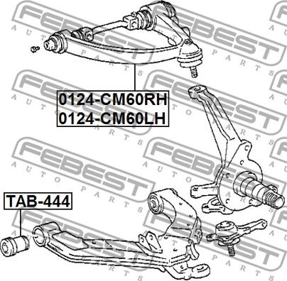 Febest 0124-CM60LH - Важіль незалежної підвіски колеса autozip.com.ua