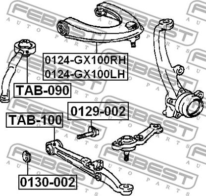 Febest 0124-GX100RH - Важіль незалежної підвіски колеса autozip.com.ua