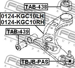 Febest TAB-439 - Сайлентблок, важеля підвіски колеса autozip.com.ua