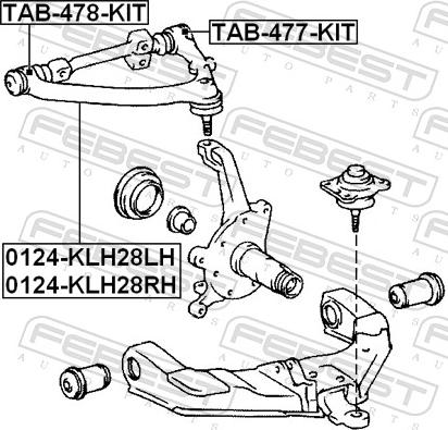 Febest TAB-478-KIT - Ремкомплект, поперечний важіль підвіски autozip.com.ua