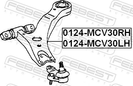 Febest 0124-MCV30RH - Важіль незалежної підвіски колеса autozip.com.ua