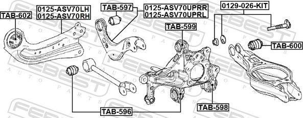 Febest 0125-ASV70UPRL - Важіль незалежної підвіски колеса autozip.com.ua