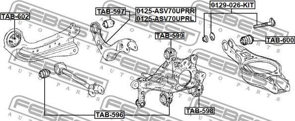 Febest 0125-ASV70UPRL - Важіль незалежної підвіски колеса autozip.com.ua