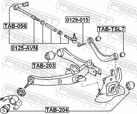 Febest TAB-TSL7 - Сайлентблок, важіль підвіски колеса autozip.com.ua