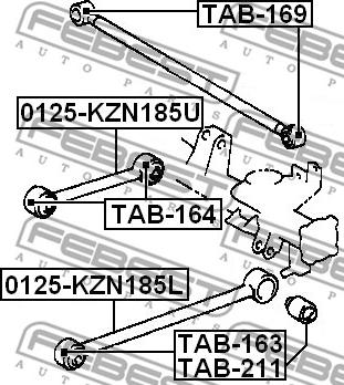 Febest TAB-163 - Сайлентблок рычага HUYNDAI i20.i30.i40. SANTA FE. TUCSON 04- зад. мост верх Пр-во FEBEST autozip.com.ua