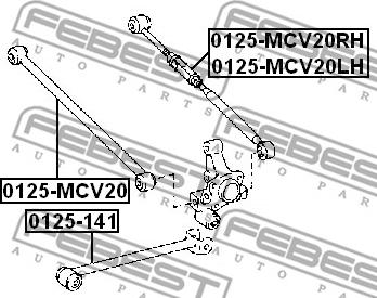 Febest 0125-MCV20 - Важіль незалежної підвіски колеса autozip.com.ua