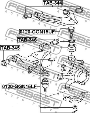 Febest TAB-346 - Сайлентблок, важеля підвіски колеса autozip.com.ua