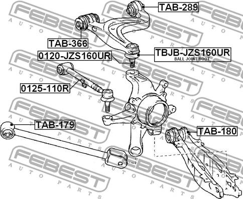 Febest TBJB-JZS160UR - Ремонтний комплект, що несуть / напрямні шарніри autozip.com.ua