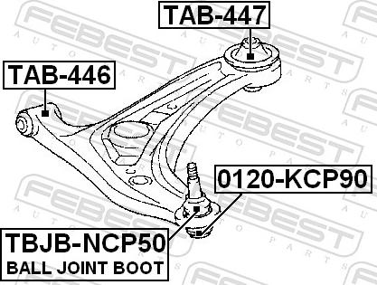 Febest TAB-446 - Сайлентблок, важіль підвіски колеса autozip.com.ua