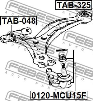 Febest 0120-MCU15F - Шарова опора, несучий / направляючий шарнір autozip.com.ua