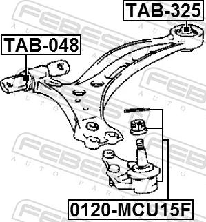 Febest TAB-048 - Сайлентблок, важіль підвіски колеса autozip.com.ua