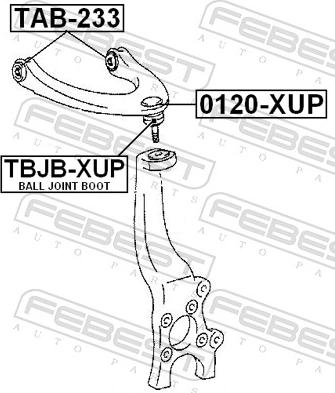Febest TAB-233 - Сайлентблок, важіль підвіски колеса autozip.com.ua