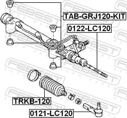 Febest 0122-LC120 - Осьовий шарнір, рульова тяга autozip.com.ua