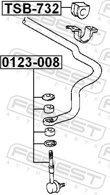 Febest 0123-008 - Тяга / стійка, стабілізатор autozip.com.ua