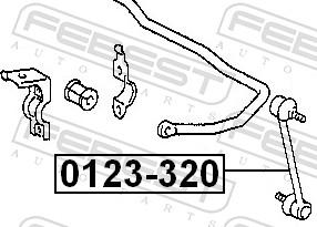 Febest 0123-320 - Тяга / стійка, стабілізатор autozip.com.ua