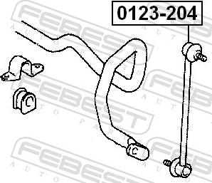 Febest 0123-204 - Тяга / стійка, стабілізатор autozip.com.ua