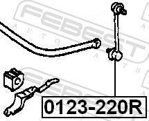 Febest 0123-220R - Тяга / стійка, стабілізатор autozip.com.ua