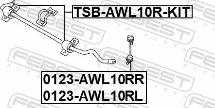 Febest 0123-AWL10RL - Тяга / стійка, стабілізатор autozip.com.ua