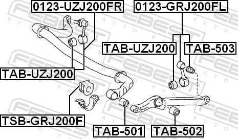 Febest TAB-503 - Підвіска, стійка валу autozip.com.ua